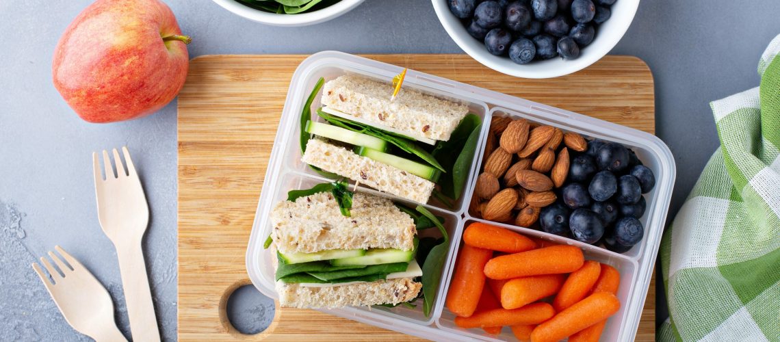 Healthy vegetarian lunch or snack to go with a sandwich, fruits and vegetables