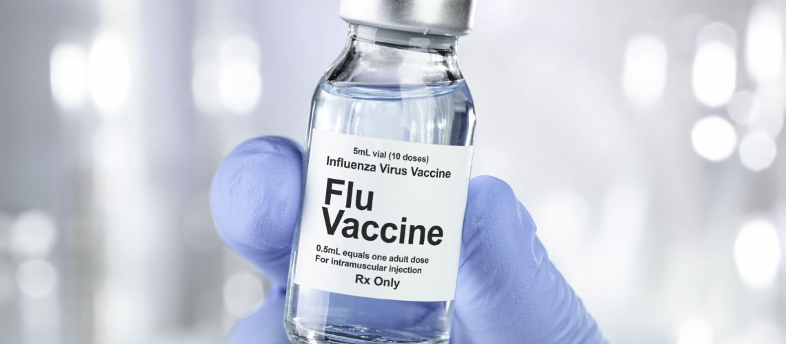 Small drug vial with influenza vaccine