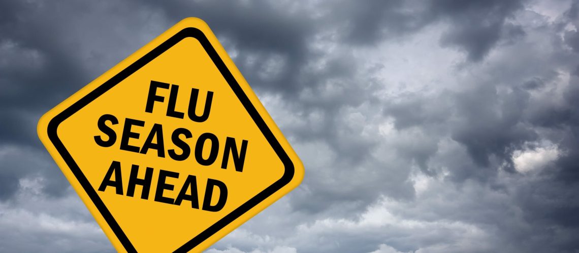 Flu season ahead sign