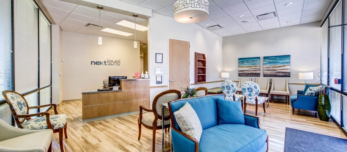 Comfortable waiting area at Next Level Urgent Care Copperfield Location